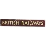A BRITISH RAILWAYS (WESTERN REGION) ENAMEL SIGN, 'BRITISH RAILWAYS' with cream lettering against a