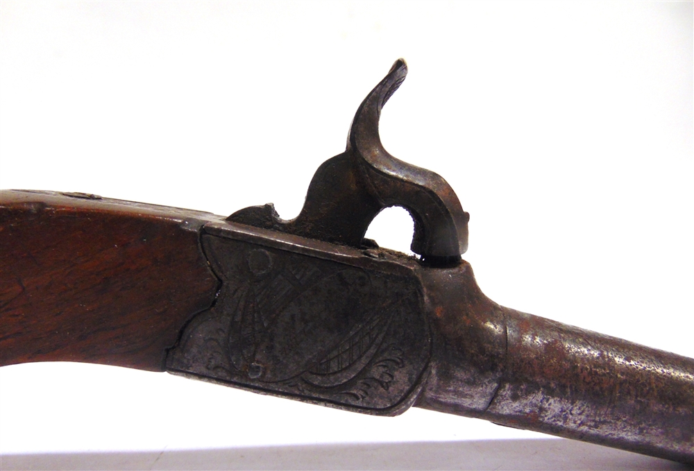 A PERCUSSION BOXLOCK POCKET PISTOL, BY WESTON, BRIGHTON 19th century, with a 1 3/4' (4.5cm) steel - Image 3 of 3