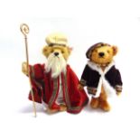 TWO STEIFF COLLECTOR'S TEDDY BEARS comprising 'Teddy Bear Saint Nicholas' (EAN 037122), golden