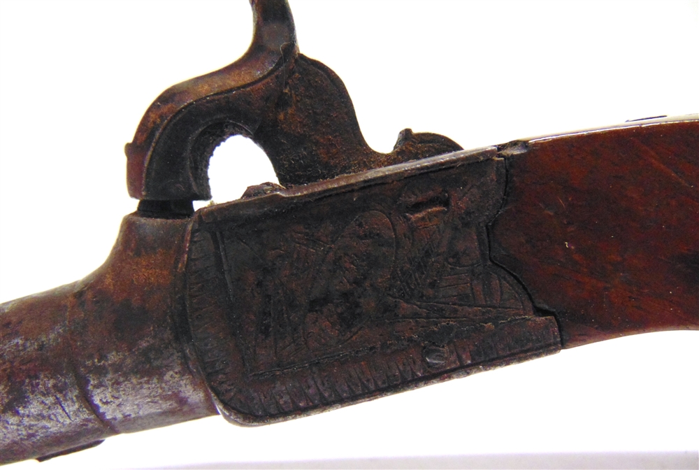 A PERCUSSION BOXLOCK POCKET PISTOL, BY WESTON, BRIGHTON 19th century, with a 1 3/4' (4.5cm) steel - Image 2 of 3