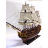 NAUTICALIA - A MODEL OF THE FRENCH SHIP OF THE LINE 'ROYAL LOUIS' of predominantly wood