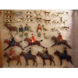 ASSORTED BRITAINS LEAD HUNTING SERIES FIGURES comprising seven mounted figures, three standing