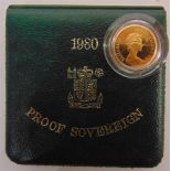 GREAT BRITAIN - ELIZABETH II (1952-2022), SOVEREIGN, 1980 cased.