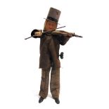 A FERNAND MARTIN TINPLATE TOY FIGURE, 'LE GAI VIOLINISTE' circa 1900, with a hand-painted face, a