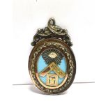 A VICTORIAN MASONIC PRESENTATION JEWEL PENDANT The large oval pendant piece set with an old cut