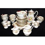 A COLLECTION OF SHELLEY 'DUBARRY' PATTERN TEA AND COFFEE WARE comprising coffee cup, sugar bowl,
