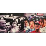 FORMULA 1 MOTOR-RACING - SEVEN ASSORTED PICTURES the largest a montage of world champions printed to