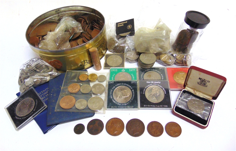 COINS - GREAT BRITAIN, ASSORTED including 1920-46 silver (approximately 192g); Victoria (1837-1901),