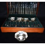 A CANTEEN OF BUTLER OF SHEFFIELD EPNS FLATWARE Together with a stamped 900 Octagonal bowl canteen