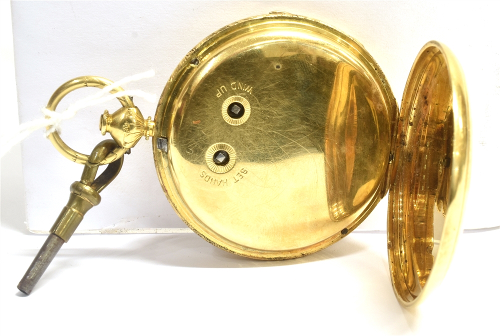 THO RUSSELL & SON 20 SLATER STREET, LIVERPOOL MARKED 18 YELLOW METAL CASE POCKET WATCH the signed - Image 3 of 4
