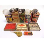 ADVERTISING - ASSORTED PACKAGING comprising a novelty tin Pistol Flashmeter, 13cm long; five boxed