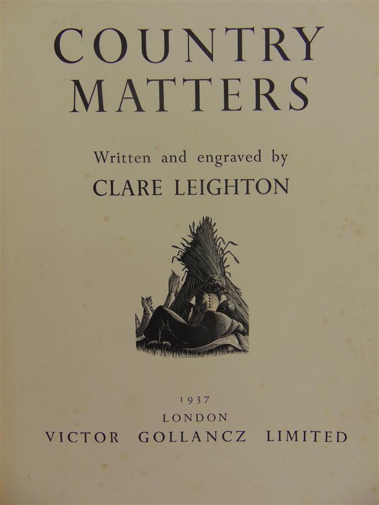 [MISCELLANEOUS]. WOODCUT ILLUSTRATED Leighton, Clare. Country Matters, first edition, Gollancz, - Image 3 of 4