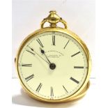 THO RUSSELL & SON 20 SLATER STREET, LIVERPOOL MARKED 18 YELLOW METAL CASE POCKET WATCH the signed