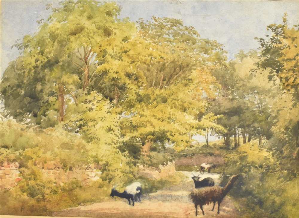 HELEN COLVILL (IRISH 1856-1935) a group of five watercolours: Rural river scene, 25cm x 35cm - Image 10 of 14