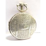 AN ANTIQUE SILVER VINIAGRETTE The circular vinaigrette with engraved pattern both sides, vacant