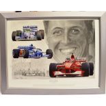 FORMULA 1 MOTOR-RACING - FOUR PRINTS AFTER STUART MCINTYRE comprising montages of Ayrton Senna,