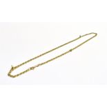 A STAMPED 9K 375 FLAT CURB LINK CHAIN NECKLACE width 0.4cm, length 46cm, weight 10g
