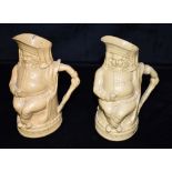 TWO VICTORIAN STONEWARE FALSTAFF TOBY JUGS diamond registration marks to bases, 19cm high
