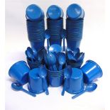 SIXTY MINISTRY OF FOOD BLUE PLASTIC BOWLS & SPOONS