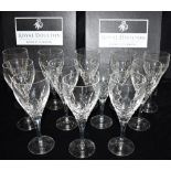 A SET OF 12 ROYAL DOULTON 'DORCHESTER' PATTERN GLASSES 20.5cm high, complete with original boxes