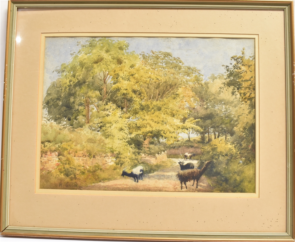 HELEN COLVILL (IRISH 1856-1935) a group of five watercolours: Rural river scene, 25cm x 35cm - Image 9 of 14