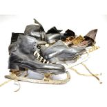 [ICE SKATING] FOUR ASSORTED PAIRS OF EARLY ICE SKATES AND BOOTS one pair the blades marked 'Gloria