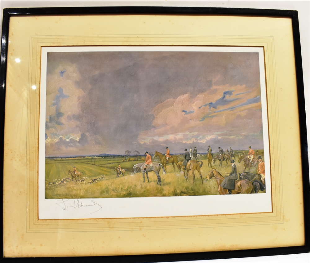 AFTER LIONEL EDWARDS the Bicester at Poundon, colour print, signed in pencil, publ. Eyre and