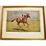 AFTER LIONEL EDWARDS 'The best horse in the world, 'Epinard'', coloured lithograph, signed in