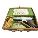 A WEBLEY & SCOTT LTD the Webley Senior air pistol in fitted case, with initials E.J.P. on the front