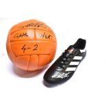 [FOOTBALL] GEOFF HURST, a signed football, with signature and '66, Game Over!, 4-2' together with