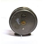 A 'HARDY BROS. THE VISCOUNT 140' FISHING REEL with line, diameter 9cm