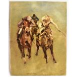LOUIS VIDAL (FRENCH) Horse racing, oil on board, signed, 60.5 x 46cm