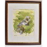 ALAN WARD, G.R.A. (BRITISH, 1940-2019) 'Sea Otter', watercolour, signed lower left, titled,