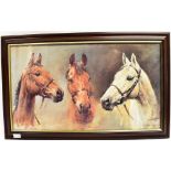 AFTER SUSAN CRAWFORD 'We Three Kings', Head Studies of Arkle, Red Rum and Desert Orchid, colour