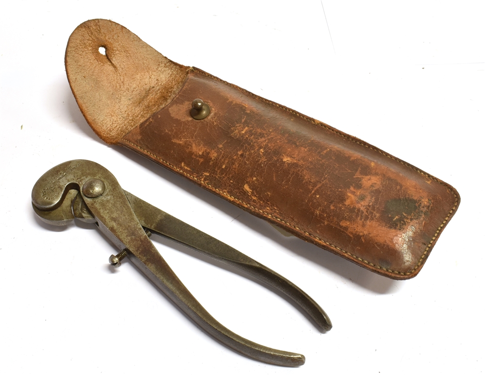 A PAIR OF WIRE CUTTERS by 'Ironsides patent' inscribed 'Wire to be cut at right angles' with screw