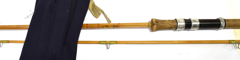 A 'HARDY NEO CANE EGRET' 8'6' SPLIT CANE FISHING ROD with 'Hardy's' blue slip