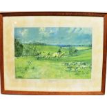 AFER LIONEL EDWARDS 'Linlithgow & Sterlingshire' Hunting Scene, colour print, signed in pencil on