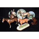 A CAPO DI MONTE FIGURE OF A STANDING CHESTNUT HORSE On a shaped base, 20cm high, a Giuseppe Armani