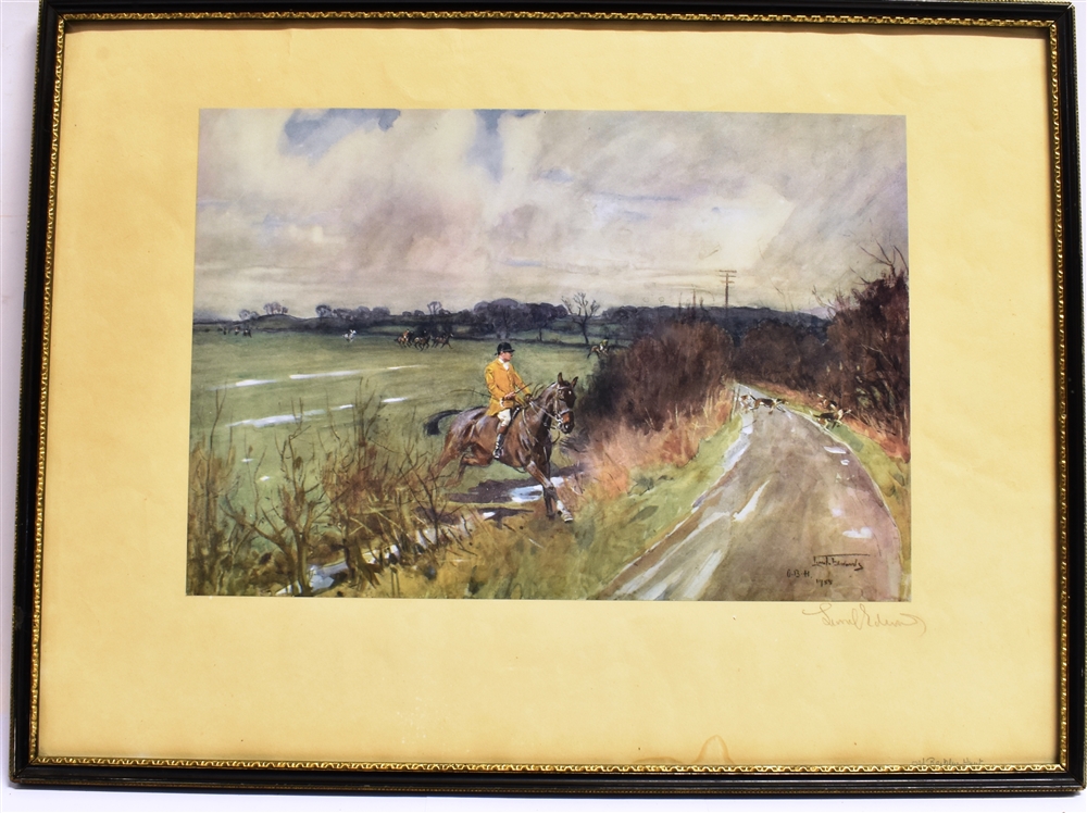 AFTER LIONEL EDWARDS the Bicester at Poundon, colour print, signed in pencil, publ. Eyre and - Image 2 of 4