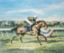 Two signed limited edition horse racing prints, comprising signed Claire Eva Burton (British, b.