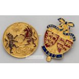 Two Football Association badges issued to F.A. official Charles James Hughes (1853-1916) for England