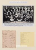 British Lions 1924 Tour to South Africa autographed photographic display, the printed team