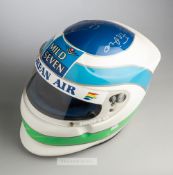 Giancarlo Fisichella signed Benetton 2001 full scale replica F1 drivers helmet, signed in silver