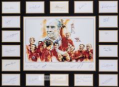 England 1966 World Cup winners' autographed montage, centrally mounted with a limited edition