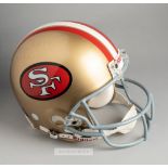 San Francisco 49ers official replica helmet signed by legendary quarterback Joe Montana, the Riddell