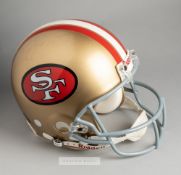 San Francisco 49ers official replica helmet signed by legendary quarterback Joe Montana, the Riddell