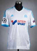 Mathieu Valbuena white Olympique de Marseille UEFA champions league no.28 jersey v Arsenal, played