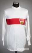 White and red hoop Vfb Stuttgart no.5 home jersey, circa 1970s, Palme, long-sleeved with embroidered