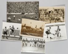 Cardiff City FC selection of b&w original press photographs, dating from 1947-53, including match