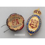 The Football Association Selection Committee badge originally issued to Charles James Hughes (1853-